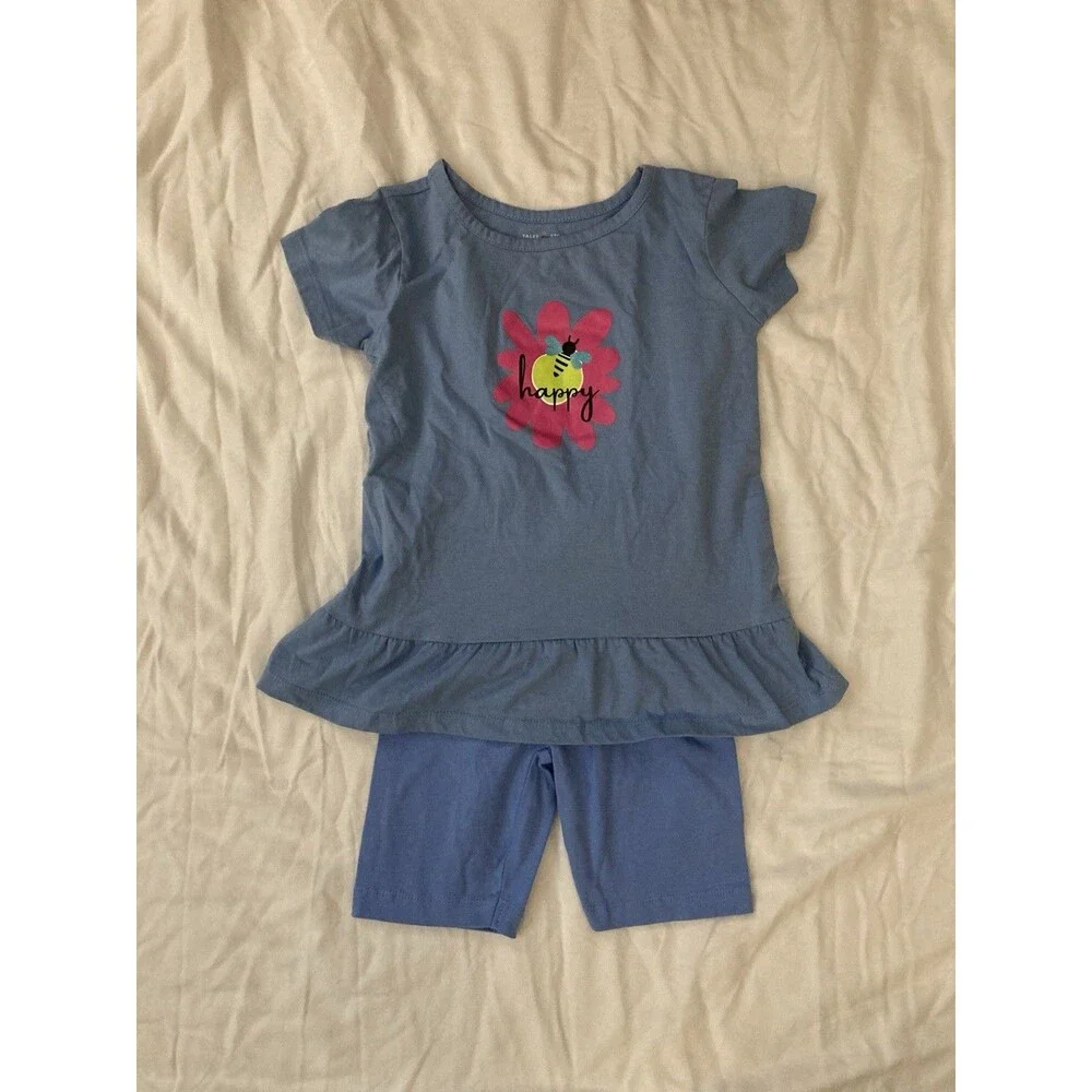 4T Tales & Stories girl clothes - 2 piece outfit | nature and text theme